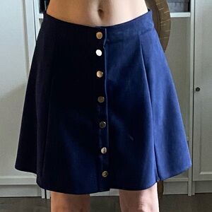 Faux Suede Button-Up Mini Skirt